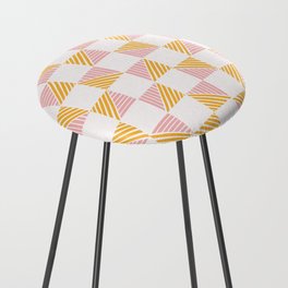 Abstract Shape Pattern 8 in Mustard Yellow Pale Pink Counter Stool