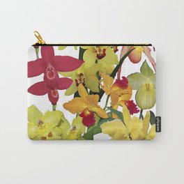 Orchids - Hot Colors! On white Carry-All Pouch