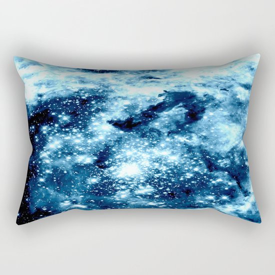 Ice Blue Galaxy Star Clusters Rectangular Pillow