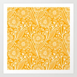 Saffron Coneflowers Art Print