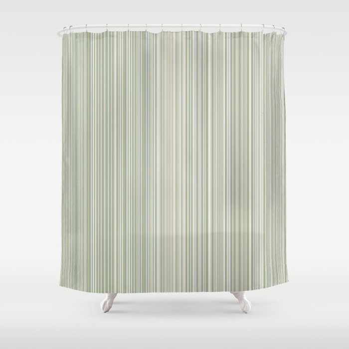 Fine Striped Pattern Vertical in Sage Green, Gray, Beige, and Cream Shower  Curtain by Kierkegaard Design Studio | Society6
