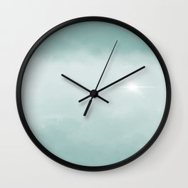 Hope Above the Clouds 7 Teal Blue - Abstract Art Series Wall Clock
