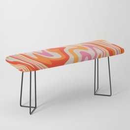 70s Retro Swirl Color Abstract Bench