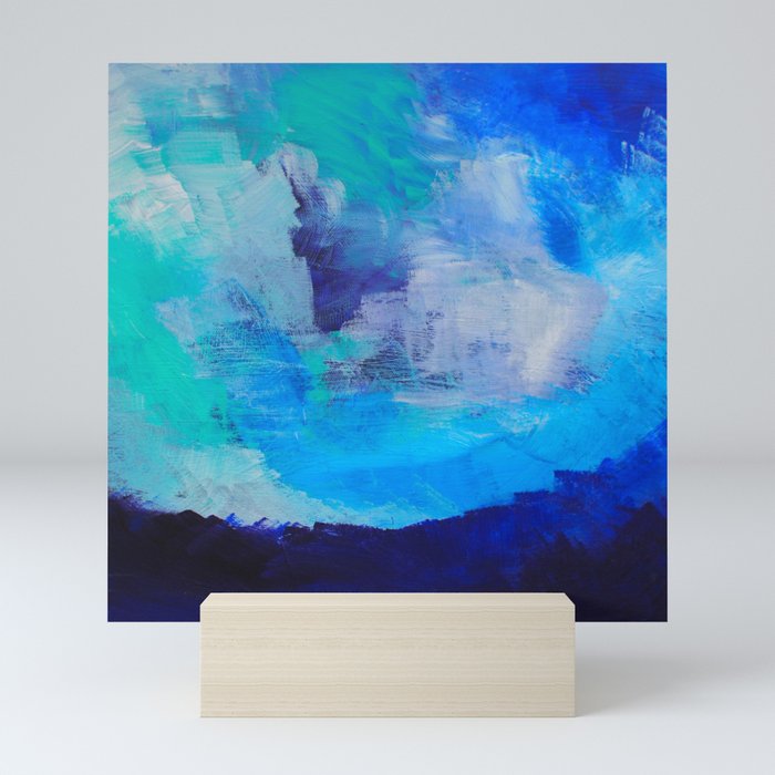 Blue Abstraction Landscape Mini Art Print