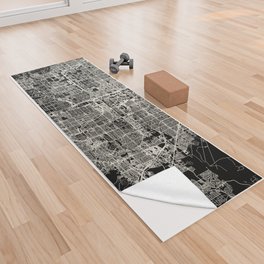 USA, PARADISE CITY - Black and White Map Yoga Towel