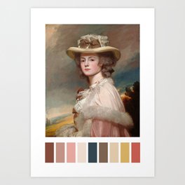 Mrs. Davies Davenport, George Romney, Color Palette Art Print
