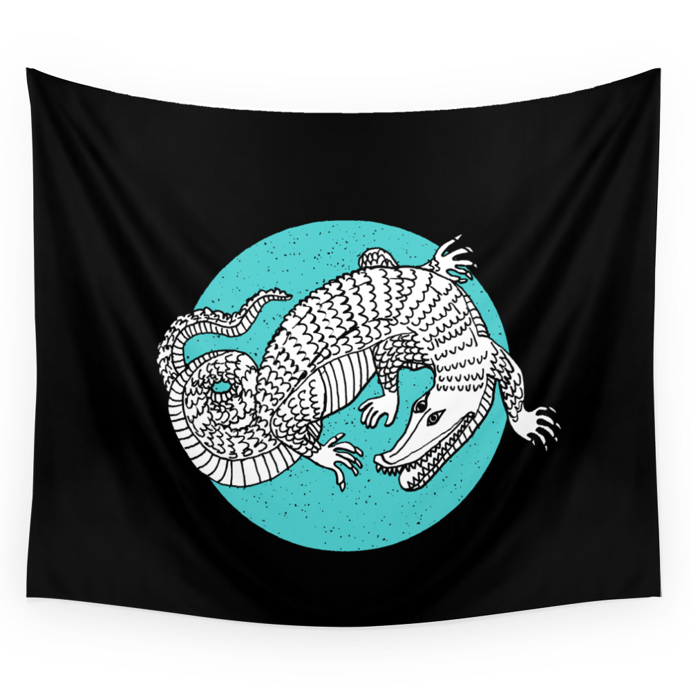 Crocodile Wall Tapestry by thewellkeptthing
