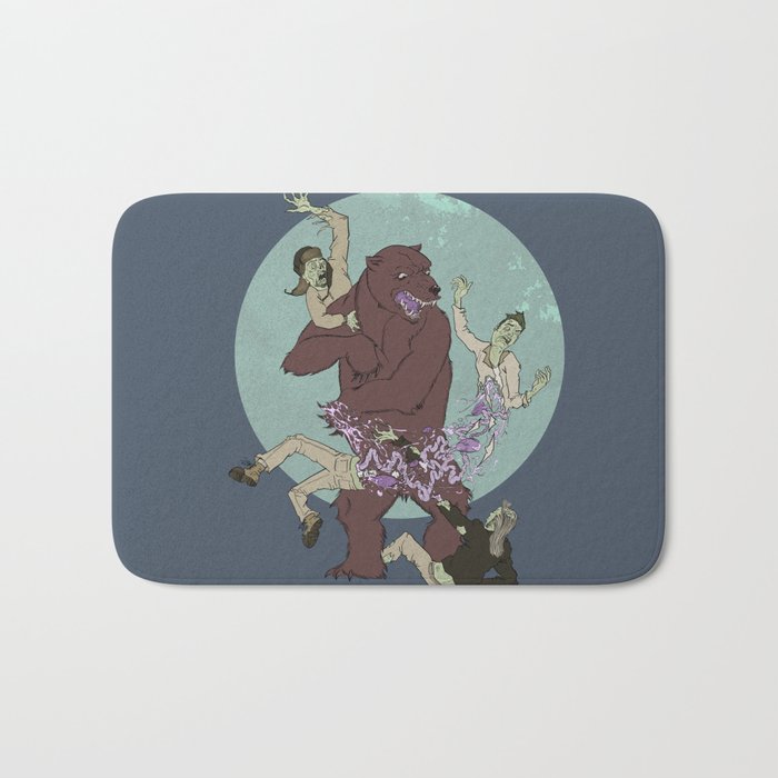 Bear VS Zombies Bath Mat