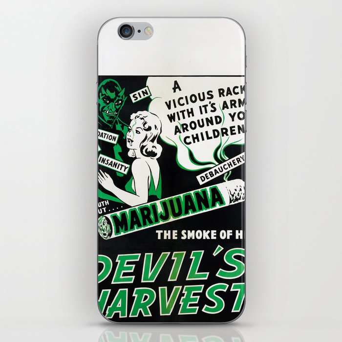 Anti Marijuana Vintage Propaganda Poster "Devil's harvest" iPhone Skin