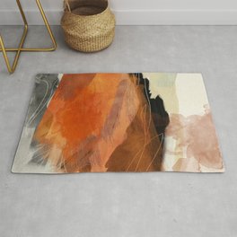 landscape in fall abstract art Rug | Painting, Clouds, Materialmix, Rusty, Acrylic, Modern, Contemporary, Brush, Decor, Strokes 