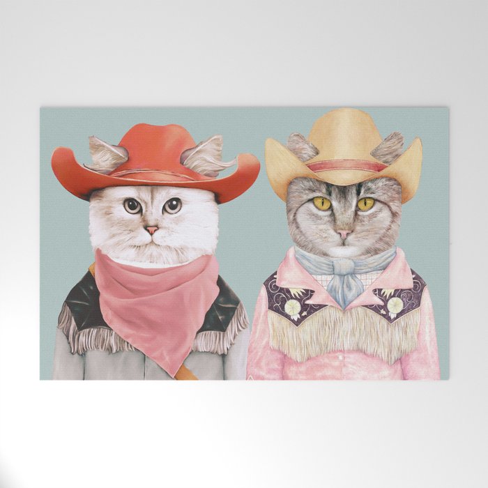 Cowboy Cats Welcome Mat | Painting, Cats, Cowboy, Cowboys, Brokeback-mountain, Lgbt, Lgbtq, Animal-couple, Animals, Western
