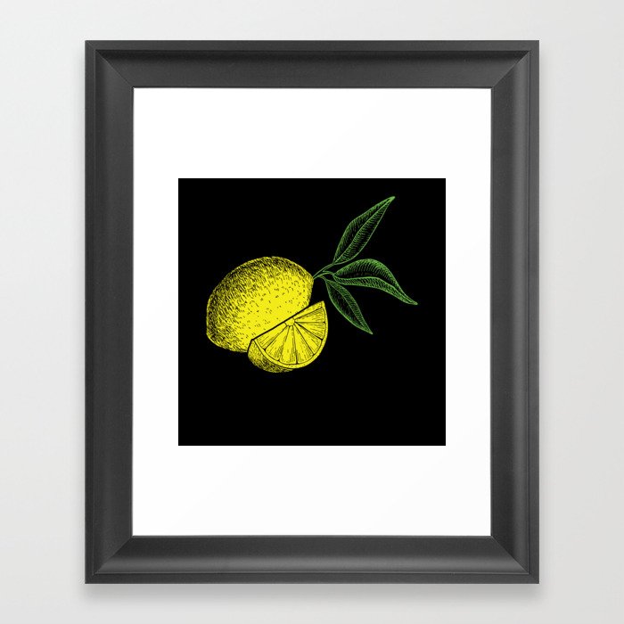 Lemon Fruit Retro Lemonade Framed Art Print