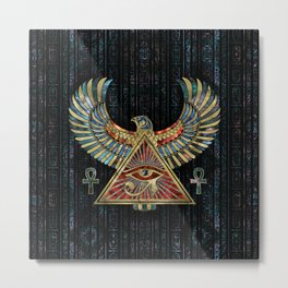 Eye of Horus - Wadjet  Gemstone and Gold Metal Print | Wedjet, Ancient, Udjo, Eye, Egyptianlanguage, Eyeofra, Gold, Graphicdesign, Wadjit, Eyeofhorus 