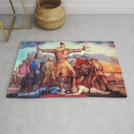 American Masterpiece, Abolitionist John Brown, Tragic Prelude American West portrait painting by John Steuart Curry Rug