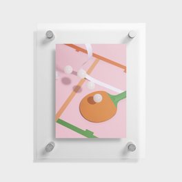 Pink pong game Floating Acrylic Print