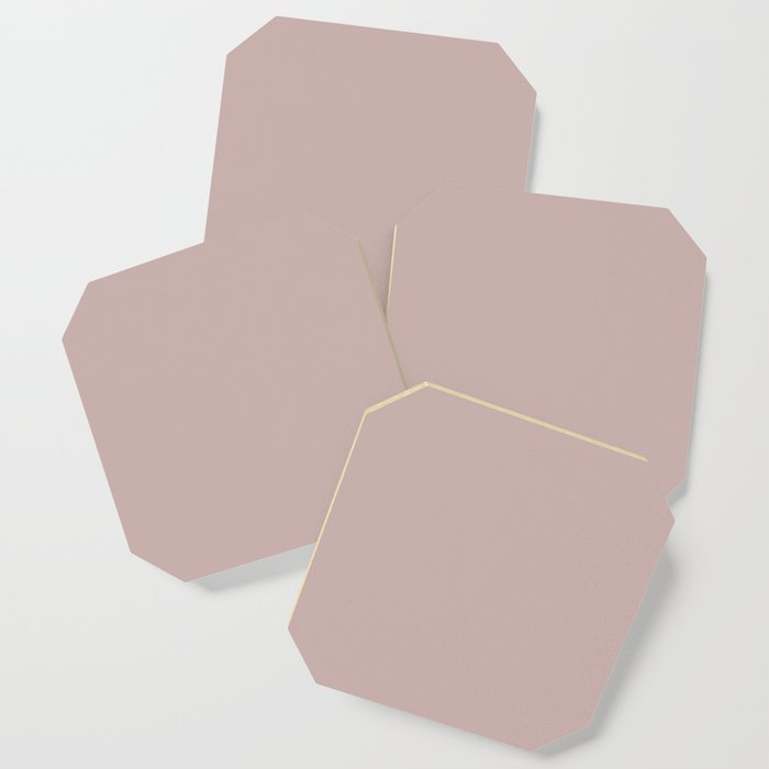 Insightful Rose dusty pink solid color modern abstract pattern Coaster
