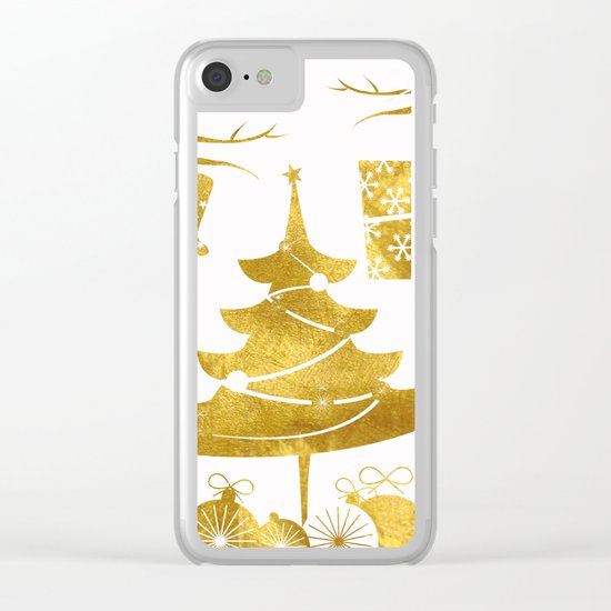Gold Christmas 03 Clear iPhone Case