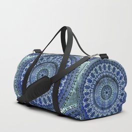 Vintage Blue Wash Mandala Duffle Bag
