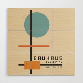 Bauhaus Poster Blue Circle Wood Wall Art