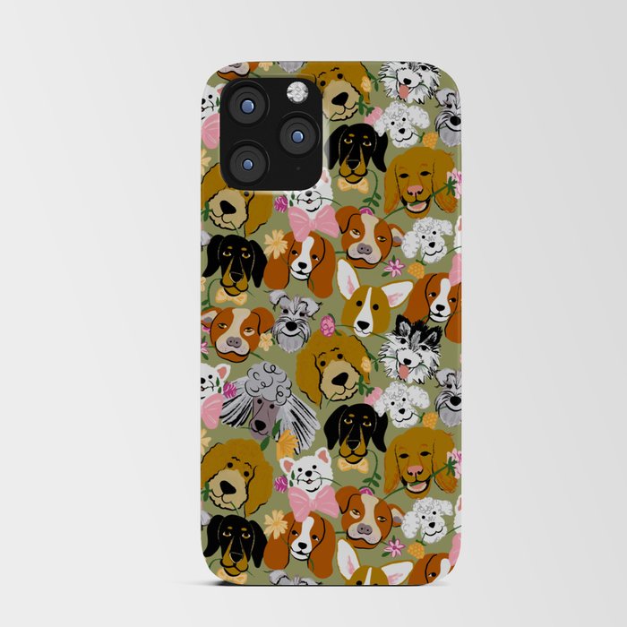 Doggone Sweet Adorable Dog and Flower Pattern iPhone Card Case