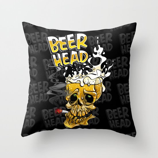 beer head Throw Pillow