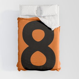 Number 8 (Black & Orange) Duvet Cover