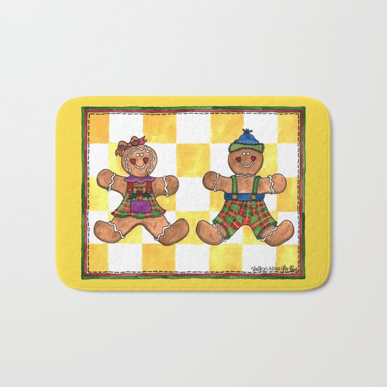 The Gingerbread Twins Bath Mat