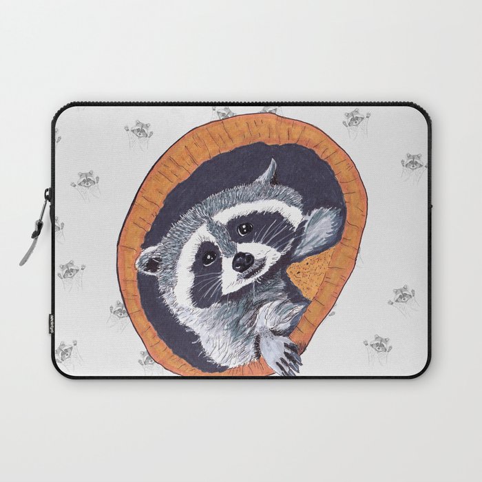 Peeking Raccoon#1 White Pallet Laptop Sleeve