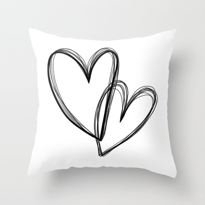 Heart 2 Heart 1 on white Throw Pillow