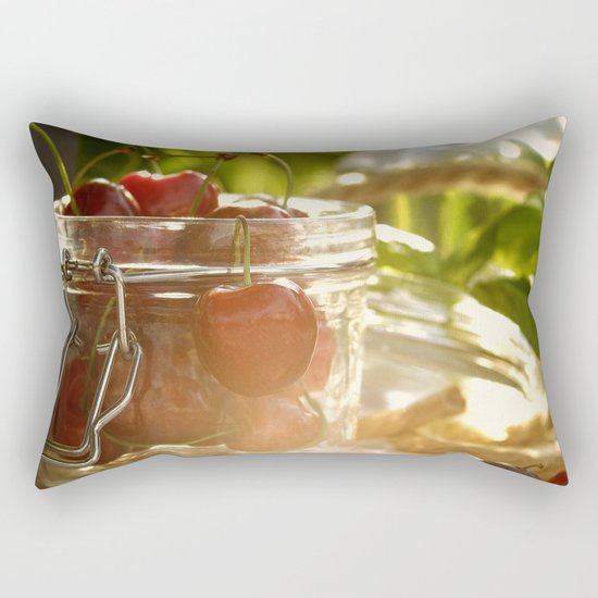 Fresh cherrie in glass Rectangular Pillow