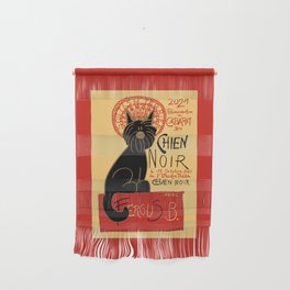 Art Nouveau Parody - Chien Noir - Chat Noir - Scottish Terrier Wall Hanging