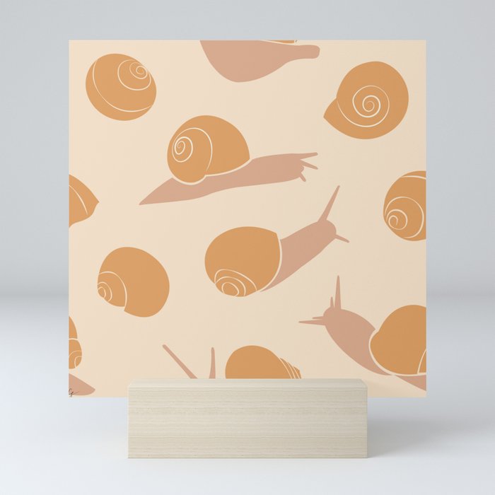 Retro Snail Pattern Mini Art Print