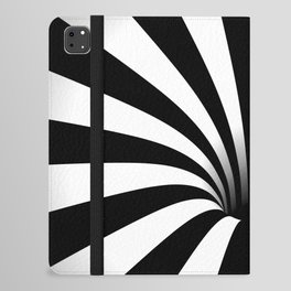 Optical Illusion Op Art Radial Stripes Warped Black Hole iPad Folio Case
