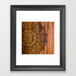 Mandala on Wood Framed Art Print