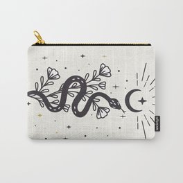 Black And White Snake Carry-All Pouch