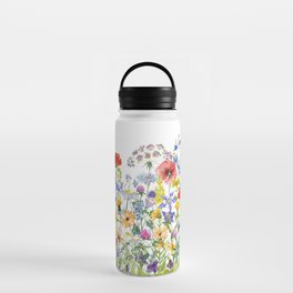 Colorful Midsummer Scandinavian Wildflowers Meadow  Water Bottle