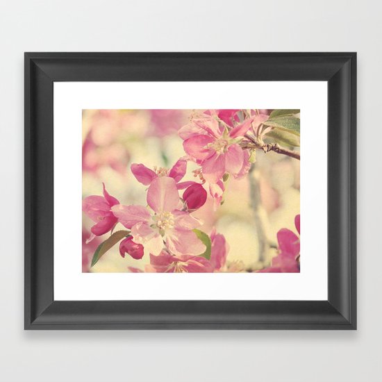 Pink Crabapple Blossom Framed Art Print