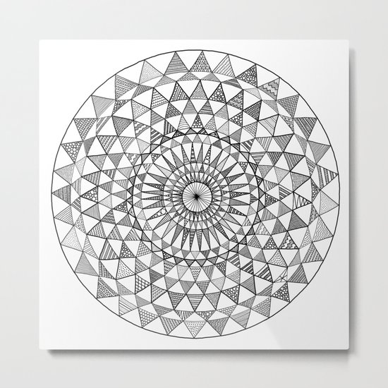 Doily in B&W Metal Print