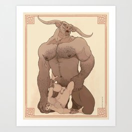 Theseus and the Minotaur - Not Safe For Work version. Art Print