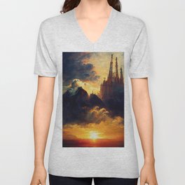 A Cathedral in the clouds V Neck T Shirt