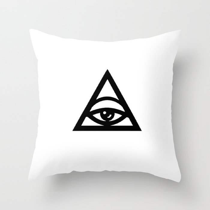 Tired illuminati eye pyramid Throw Pillow