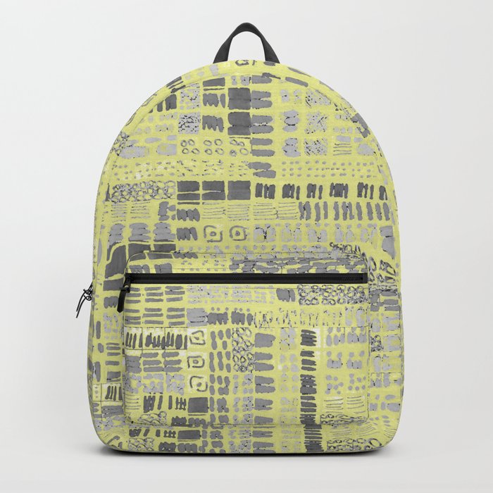 yellow and grey ink marks hand-drawn collection Backpack