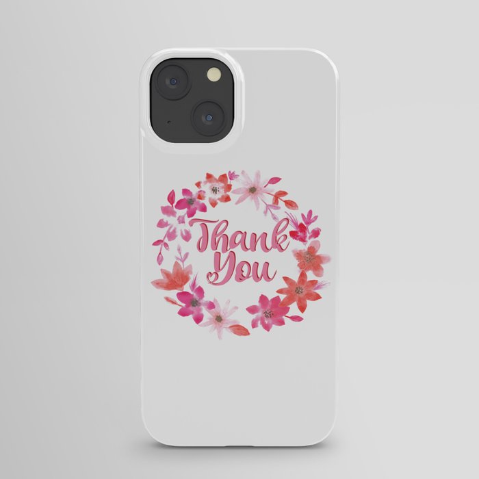 Thank You Note - Cute Floral  iPhone Case