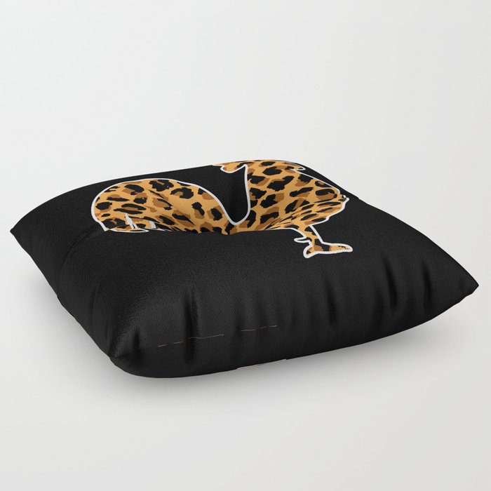 Rooster Leopard Print Floor Pillow