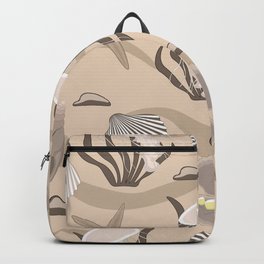  Seashells, jellyfish, pearls in the shell. Backpack