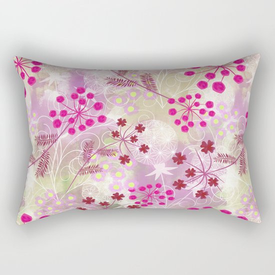 bright floral pattern ,watercolor background. Rectangular Pillow