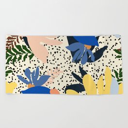 New abstract floral design Beach Towel