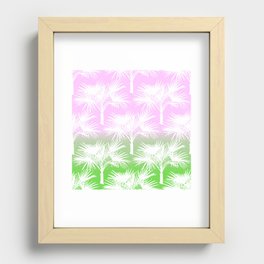 70’s Tie Dye Ombre Palm Trees Pink and Green Recessed Framed Print