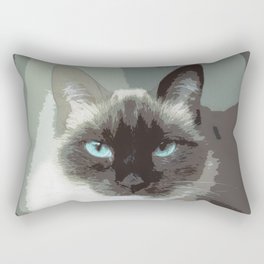 Black And White Siamese Cat Rectangular Pillow