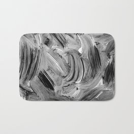 "Love's Ruminations' Black And White Abstract Painting Bath Mat | Chicabstractart, Painting, Modernabstract, Broadbrushabstract, Blackwhitepainting, Abstractpainting, Trendyabstractart, Blackwhiteabstract, Dec02, Elegantabstract 
